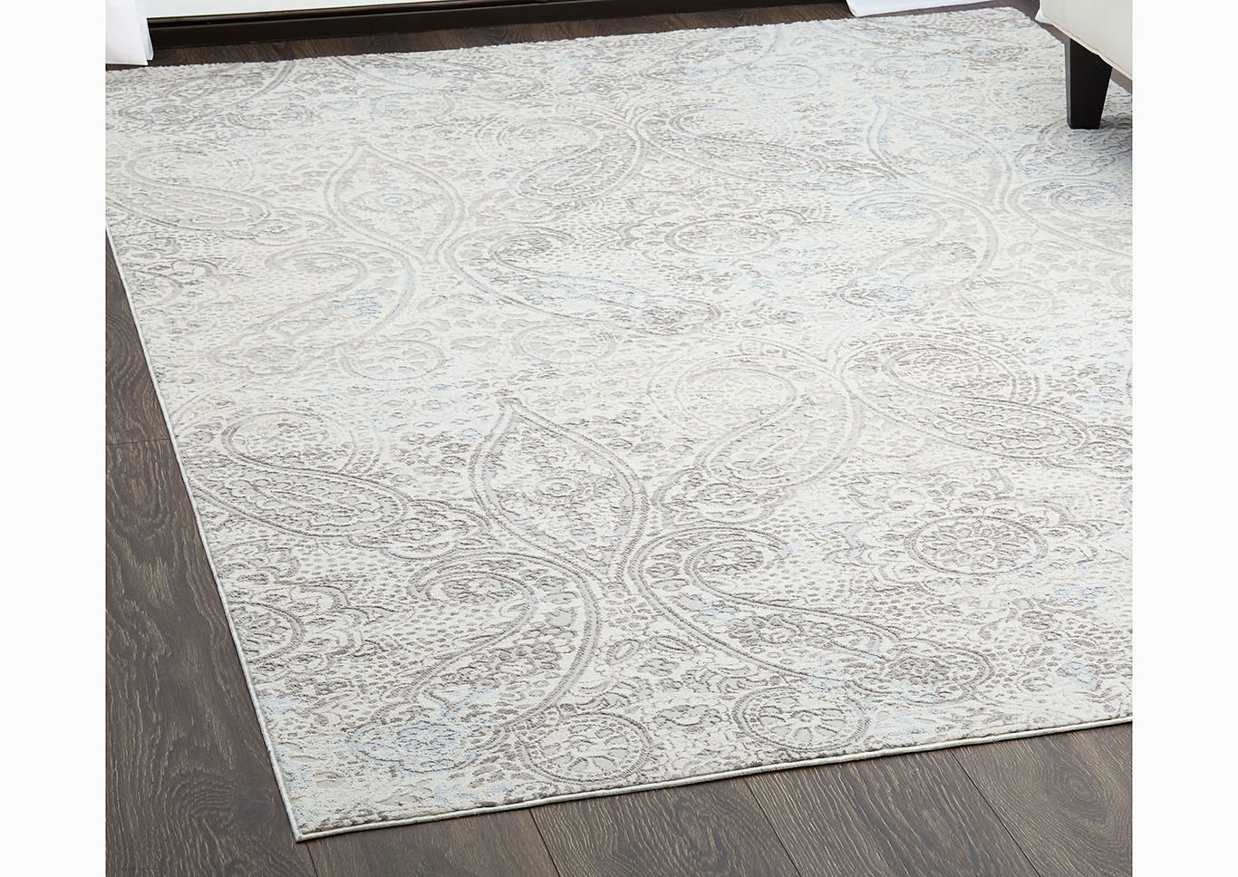 Home Dynamix Christian Siriano Brooksville Windsor Transitional Area Rug 31"x47" Paisley Ivory/Gray/Blue,Home Dynamix